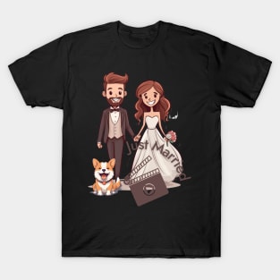 Just Married Bride and Groom T-Shirt